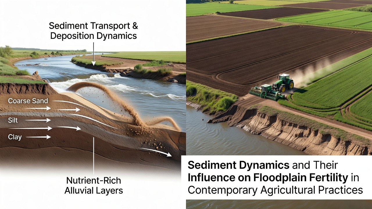 Close-up of fertile floodplain soil layers enriched by river sediment